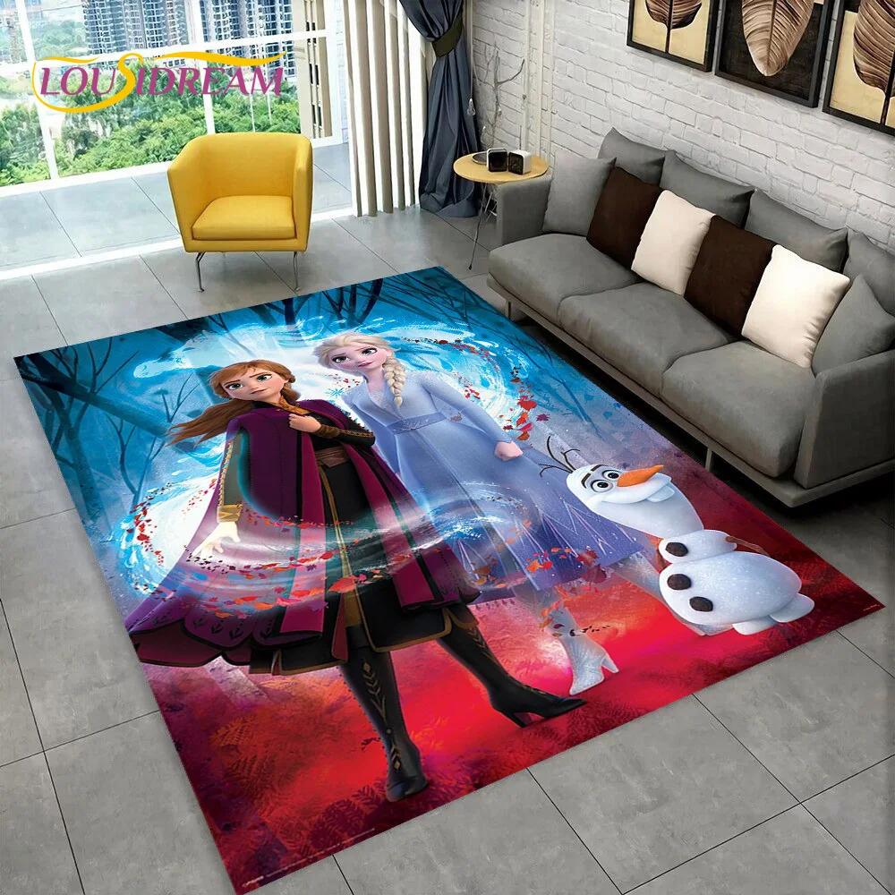 Frozen Elsa Princess Snow Queen Cartoon Carpet Rug for Home Living Room Bedroom Sofa Doormat Decor,Kid Non-slip Floor Mat