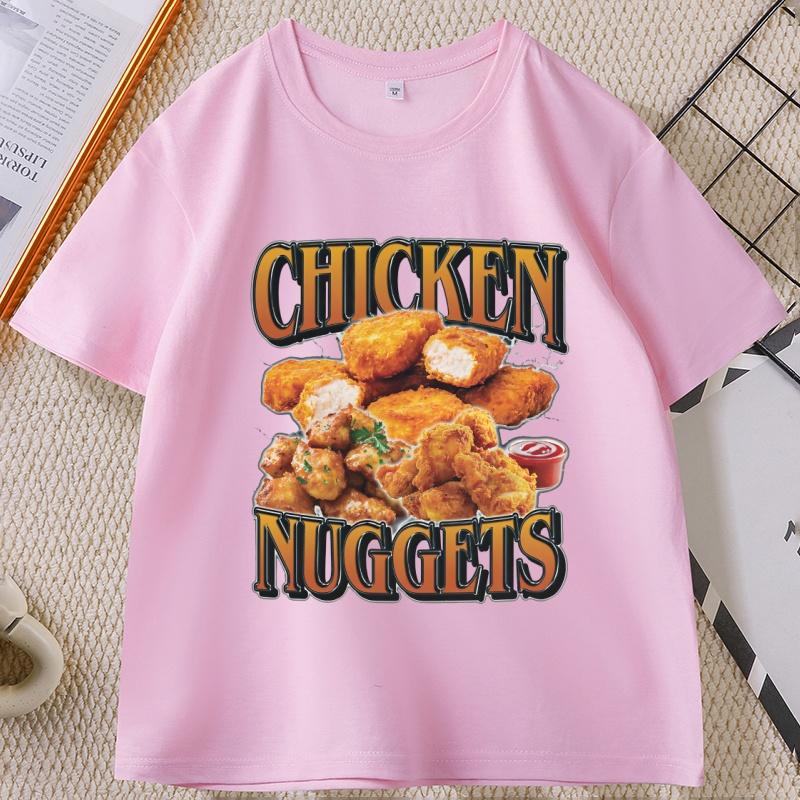 Chicken Nugget Vintage Graphic Women TShirt Funny Nuggets Meme T Shirt Retro Comfortable 90s Graphic Trendy Tee Streetwear Tops
