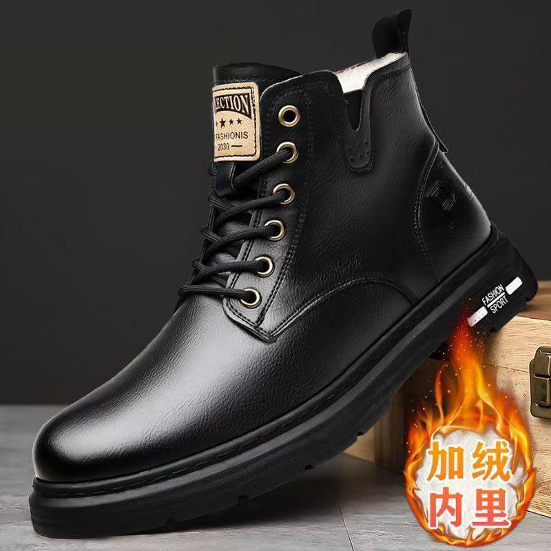 Botas curtas masculinas tendência moda botas de trabalho britânicas casuais plus size versão coreana sapatos masculinos versáteis