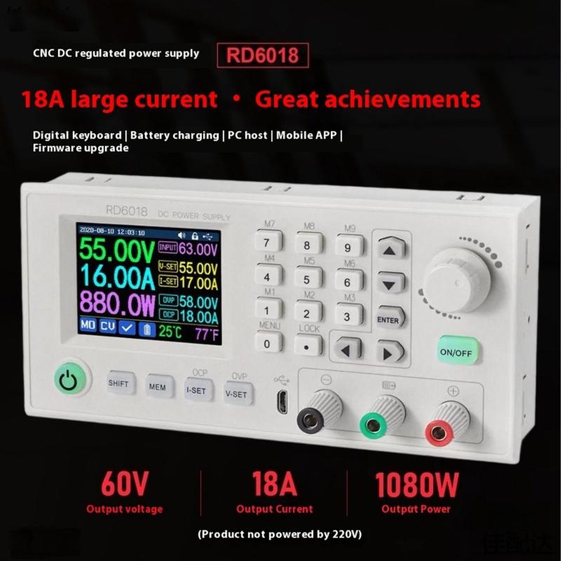 Direct Current Steping Down Variable Regulator 60V 18A Adjust Bucking Convert Voltages Stabilizers 2.4'' Screen