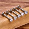 10Pcs ASTM F136 Titanium 18G/16G Internal Teeth Labret Stud CZ Cartilage Earring Helix Tragus Nose Stud Piercing