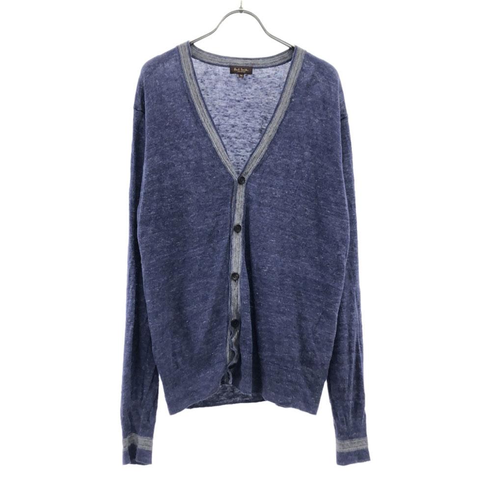

Paul Smith Long sleeve linen v-neck cardigan M Navy x gray Men s Used