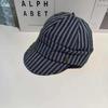 Striped Casual Beret Hat Women Lightweight Sun Protection Cap For Outdoor Use