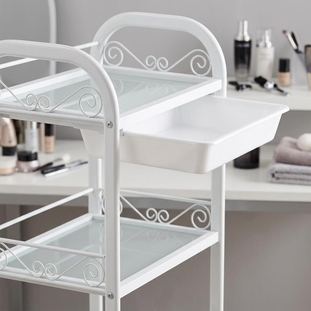 Hairdressing Assistant Trolley Table on Wheels for Dyeing B74-St021 for Beauty Salon Cabinet with Drawers