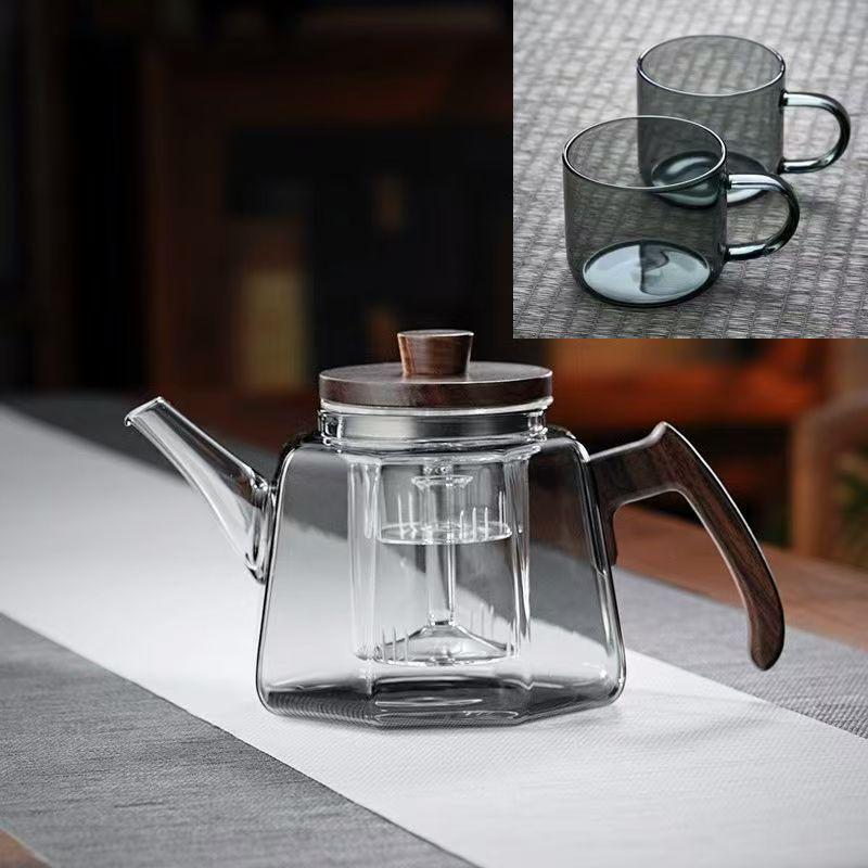 High-Temperature Resistant Glass Teapot with Large Capacity for Electric Stove and Fireplace Use