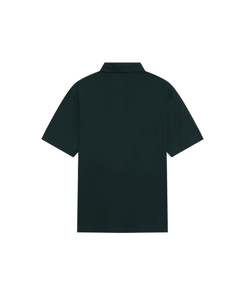 NOTIG 100% Cotton Solid Collared Short Sleeve T-Shirt Green