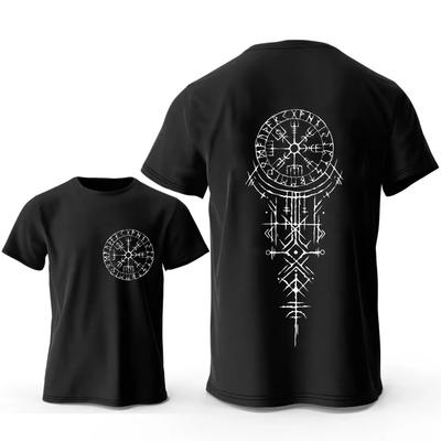 Mysterious Time Symbol Design Printed T-shirt Pattern T-shirt High Quality Men's and Women's Short Sleeved T-shirt Men's Sportswear Top