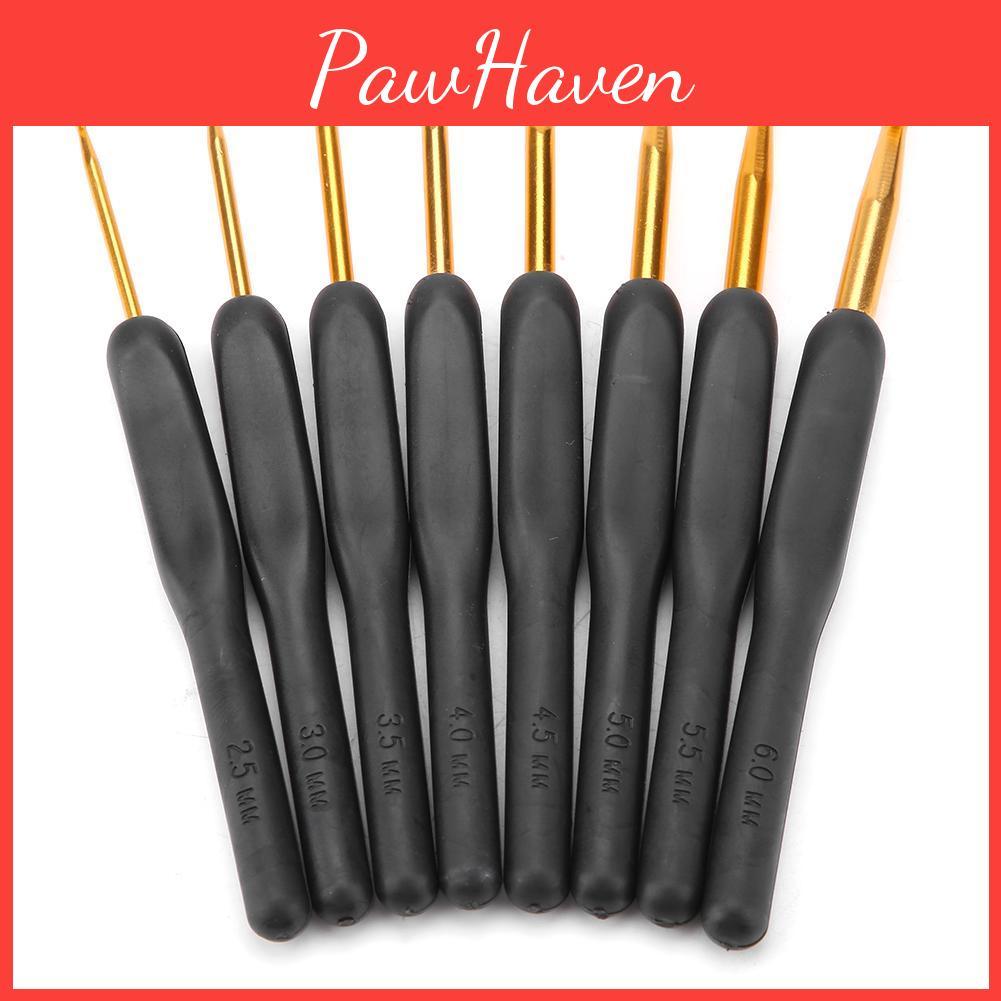 Black Handle Abs Crochet Resin Hooks Kit Aluminum Alloy Hook Set Knitting Weave Diy Craft Needl