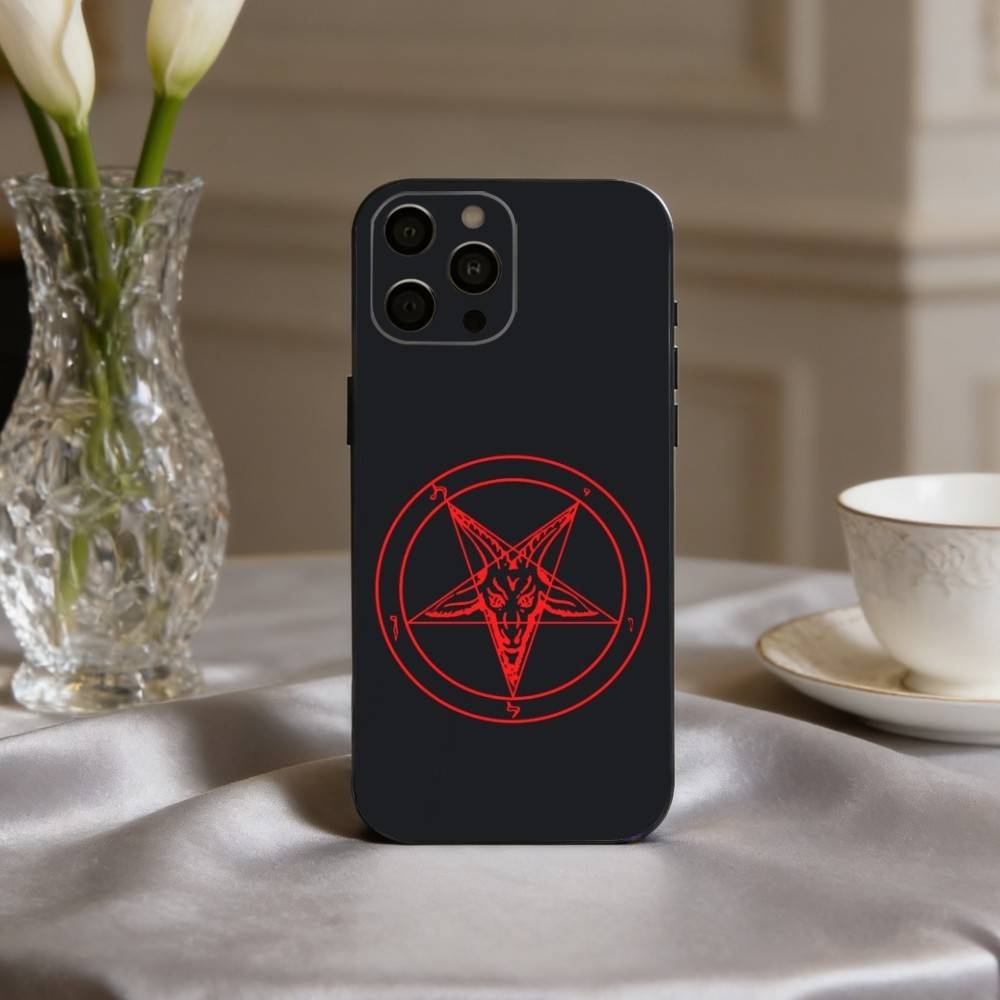 

H-Hail S-Satan-N Phone Case For iPhone 17pro, 16,15,14,13,12,11 X XR Plus,Others Soft Black Cover iPhone17