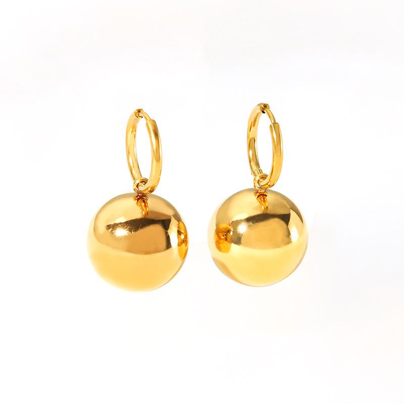 Yori Trendy Ball Pendant Earrings Stainless Steel Fashion Charm PVD Jewelry Gold Color Bijoux Waterproof Jewelry for Women
