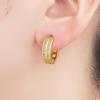 Nidin High Quality Hip-Hop Style Hoop Earrings For Women Female Geometric Copper Cubic Zirconia Ear Jewelry Daily Party Gifts