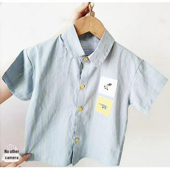 Korean Style Boys' Cartoon Shirt - Versatile Spring & Autumn 2024 Fashion for Toddlers