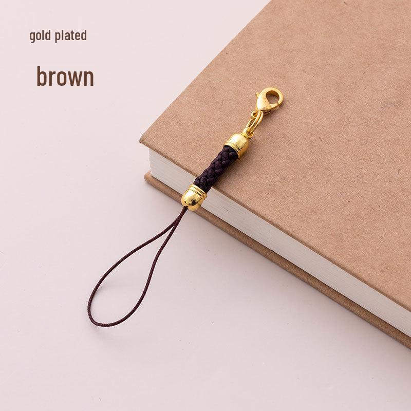 Gold Electroplated DIY Jewelry Accessory: Lanyard Lobster Clasp and Mobile Phone Pendant Rope