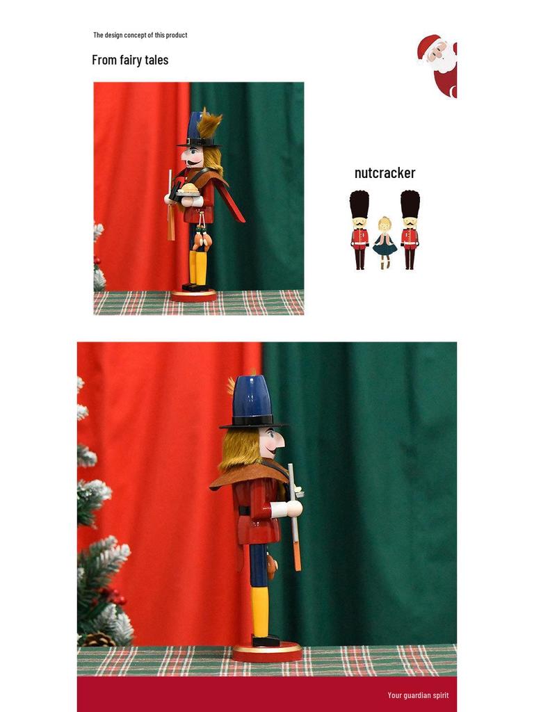 38CM Christmas Nutcracker Soldier Wooden Ornament