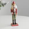 Decorative Wooden Nutcracker Soldier Figurine Handcrafted Solid Wood Christmas Tabletop Ornament Holiday Table Decor for Desk And Bookshelf