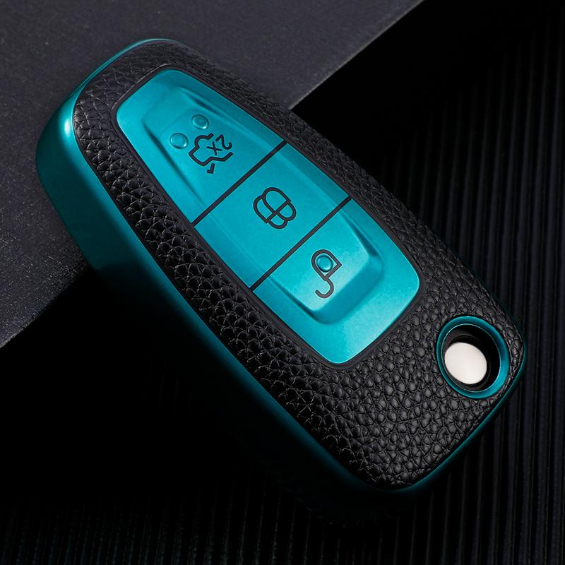 Leather TPU Car Smart Key Full Cover Case Fob Shell for Ford Focus 2 3 4 MK2 MK3 MK4 Mondeo Galaxy Fiesta Kuga Escape Ecosport