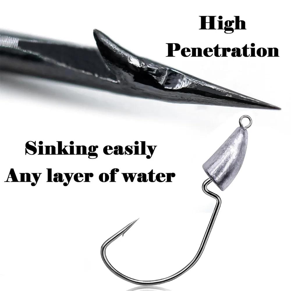 10PCS Metal Jig Head Worm Hook 3.5g 7g 10g 20g Weight Crank Fishhooks Gear Sinker Pesca for Lure Texas Rig Fishing Tackle Kit