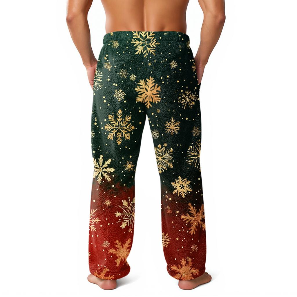 Men's Allover Printed Home Pants Sleeping Pajama Pants Long Pants Pajama Pants
