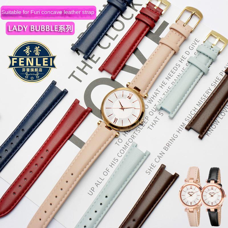 Genuine Leather Watch Band Women's Watch Strap for Folli Follie Lady Bubble Series Notch Pin Buckle Watch Bracelet 12MM 16MM 20
