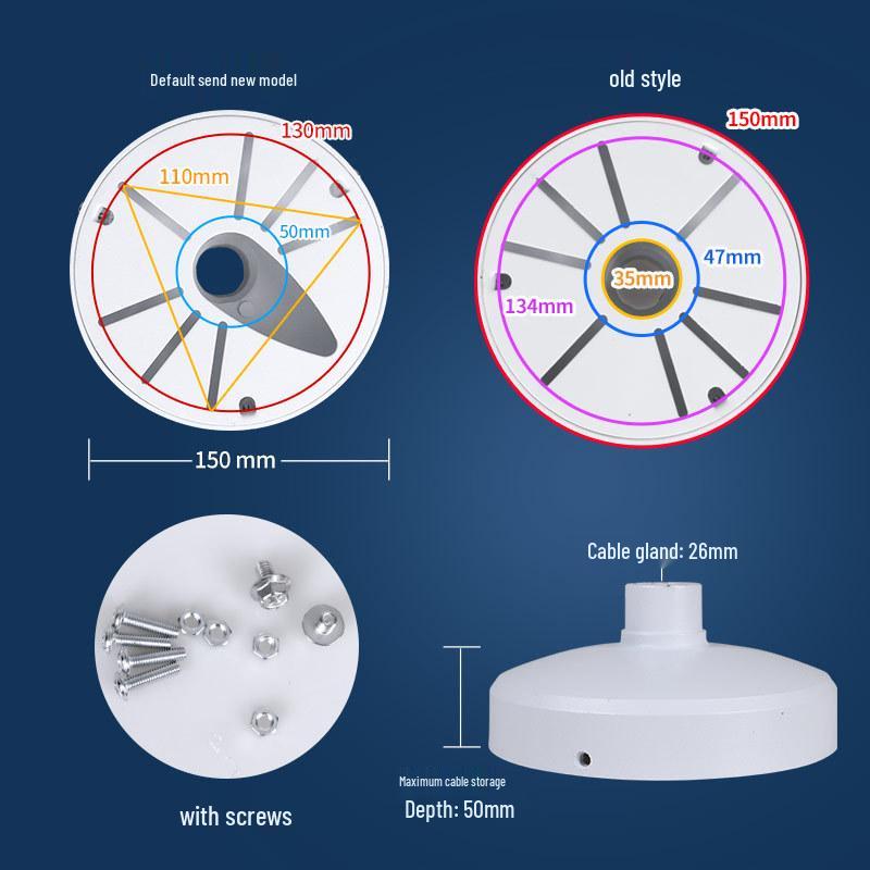 Universal 4.5-inch Aluminum Dome Camera Ceiling Mount for Hikvision/Dahua
