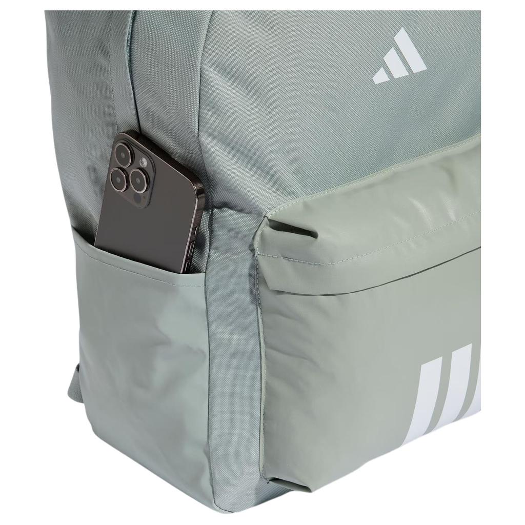 Adidas 3-Stripes Sportswear 27.4L Practical Commuting Training Backpack Unisex Backpack Light-Gray-Green White KQ7970