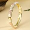 Flower Pattern Enamel Cloisonne Bracelet For Women Retro Gold Color Plated Bangles for Girls Women Jewelry Gifts