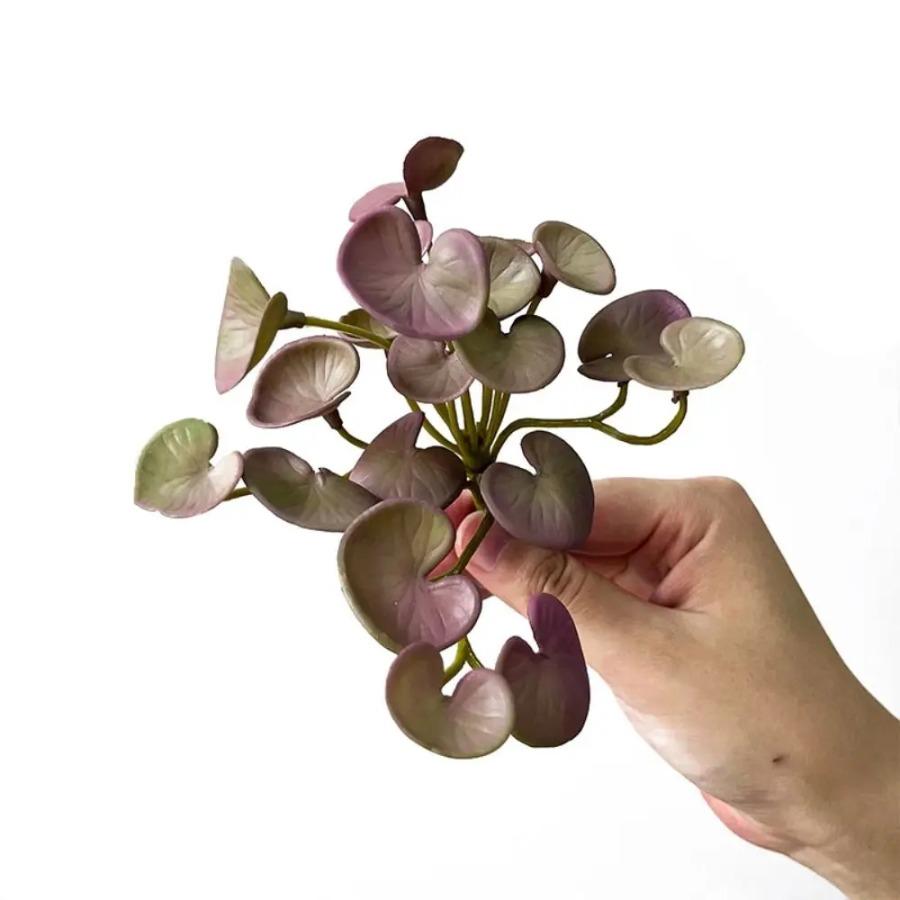 Soft Glue Artificial Plant Green Plants Wall Faux Copper Coin Grass Home Office Wall Hanging Succulent Plants Leaves Home Office