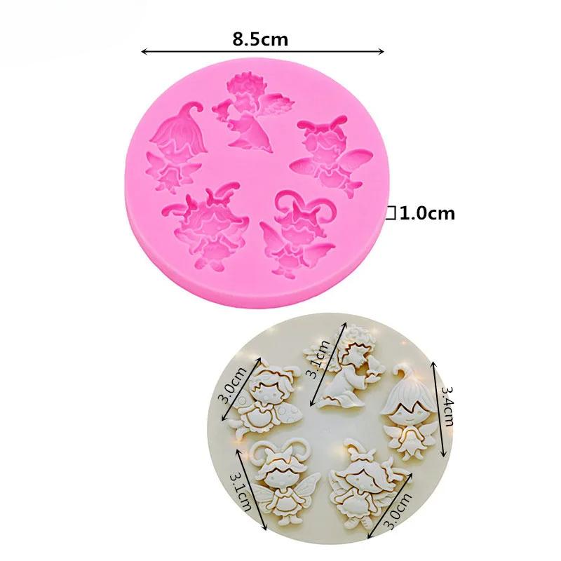 Little Angelflower Fairy Butterfly Girl Accessories Material Moldepoxy Clay Polymer Cake Chocolate Food Grade Silicone Mold