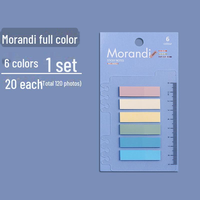 Morandi Translucent PET Index Stickers - Vanilla Autumn Series, Writable Sticky Notes & Markers