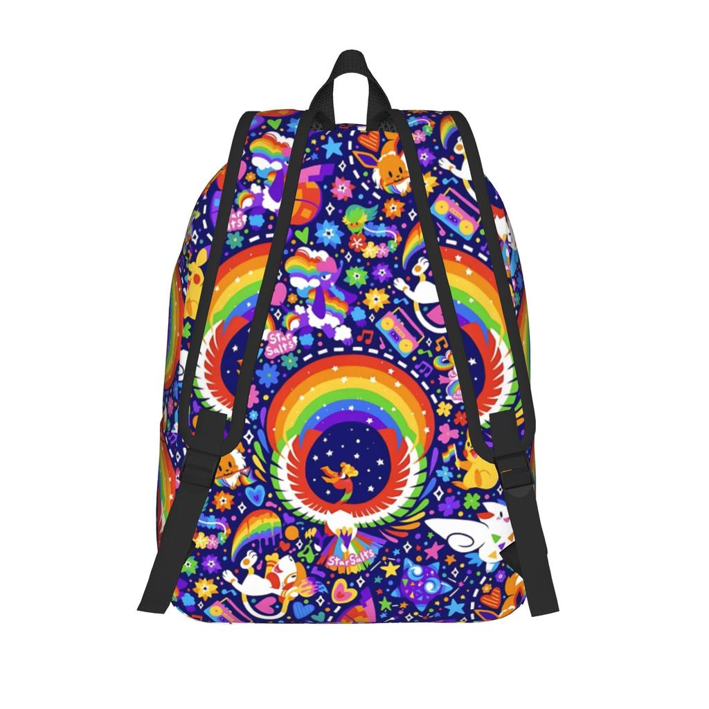 Fashion Cartoon Pokemon Theme Backpack  Mochilas Solid Office Work Sturdy Shoulder Rucksack