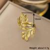 Minimally Gold Color Leaf Opening Ring with Multiple Functions for Women's Daily Wear Holiday Party Jewelry Gifts