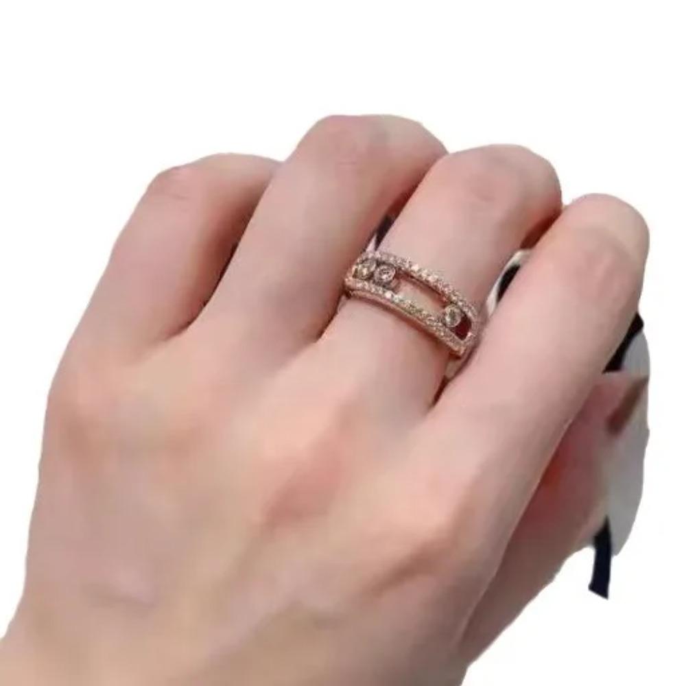 925 Sterling Silver Gothic Hollow Out Square Bridal Cubic Zirconia Open Rings for Women Fashion Student Unusual Jewelry