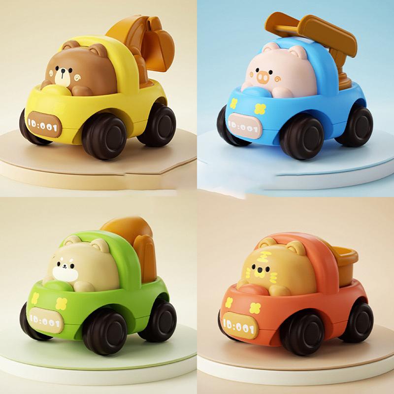 Baby Mini Cartoon Toy Car Press Go Vehicles Inertia Pull Back Cars For Toddlers Boys Early Education Crawling Toys