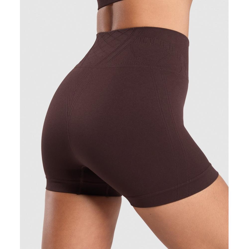 Gymshark Corset Seamless Shorts Heritage Brown B1b1j Ncnz