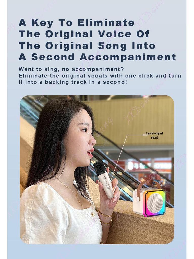 K13 All-in-One Wireless Bluetooth Karaoke Microphone and Speaker for Home & Outdoor Kids