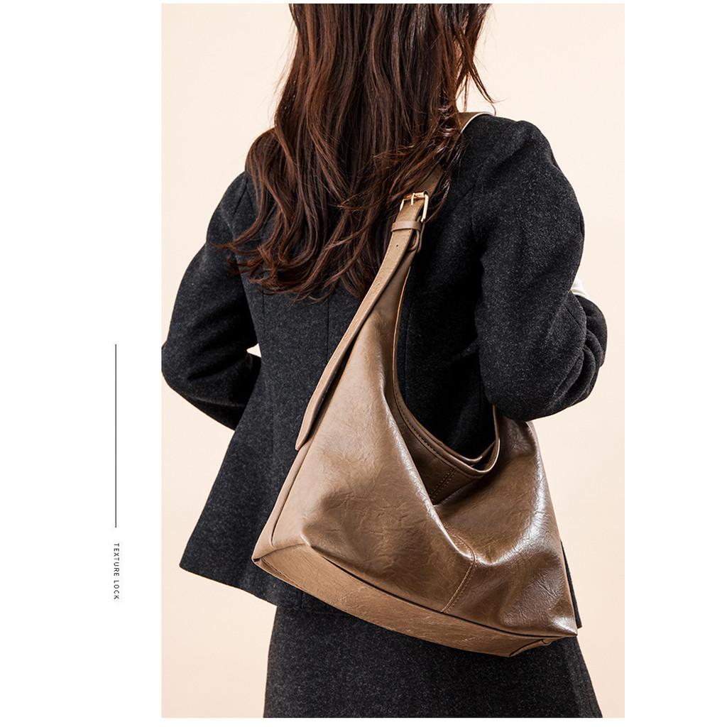 Ielgy Fashion Trend Large-Capacity Tote Bag Retro Casual One-Shoulder Trend Commuter Bag