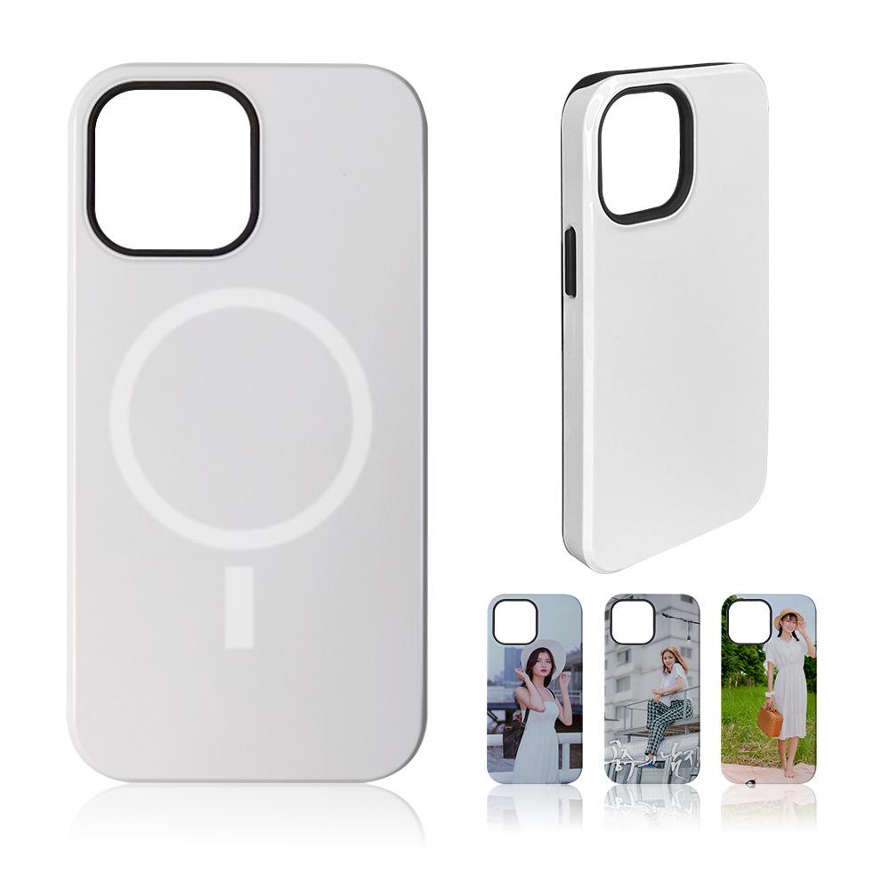 Dual-Function Sublimation Coated Magnetic Phone Case for iPhone 13 Series IP 13 Series белый