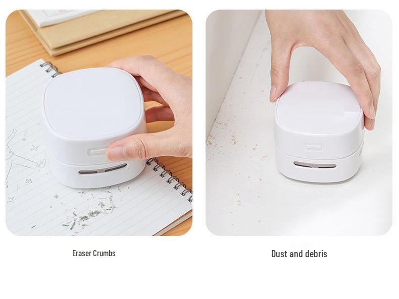 Rechargeable Desktop Vacuum Cleaner for Pencil Shavings - Large Suction, Mini Eraser for Students