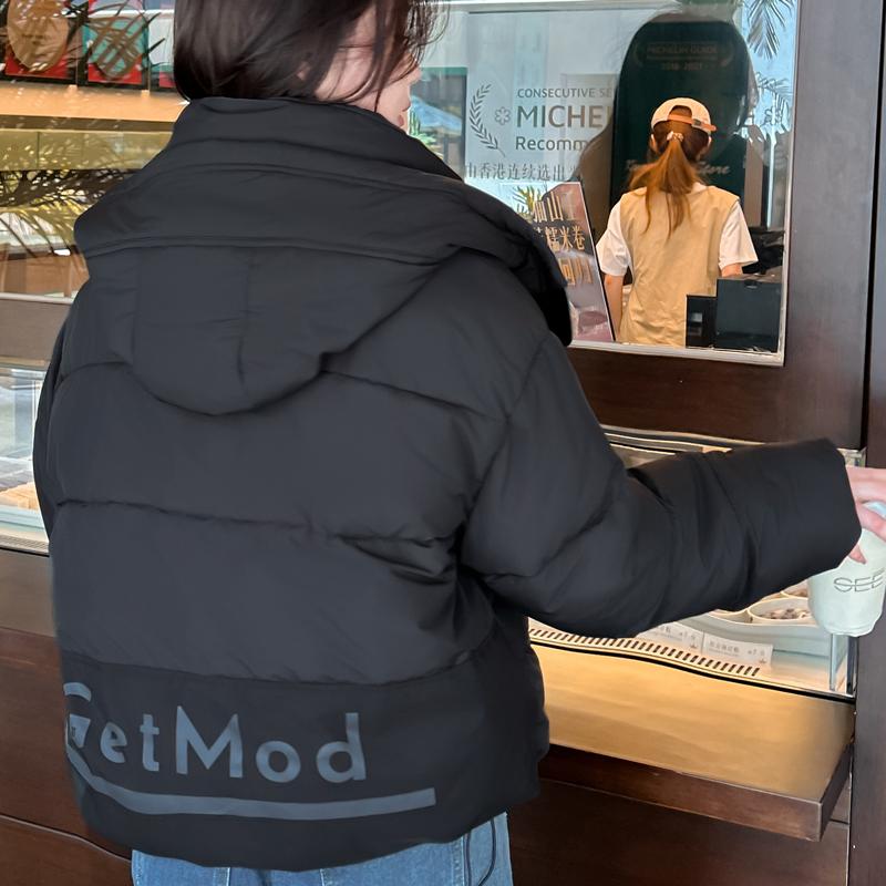 Módní zimní bundy dámské krátké parky s kapucí volné silné teplé svrchní oděvy ležérní dámské kabáty