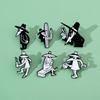 Cartoon Game Spy Vs Spy Battle Alloy Brooch Black & White Spy Metal Badge Pin