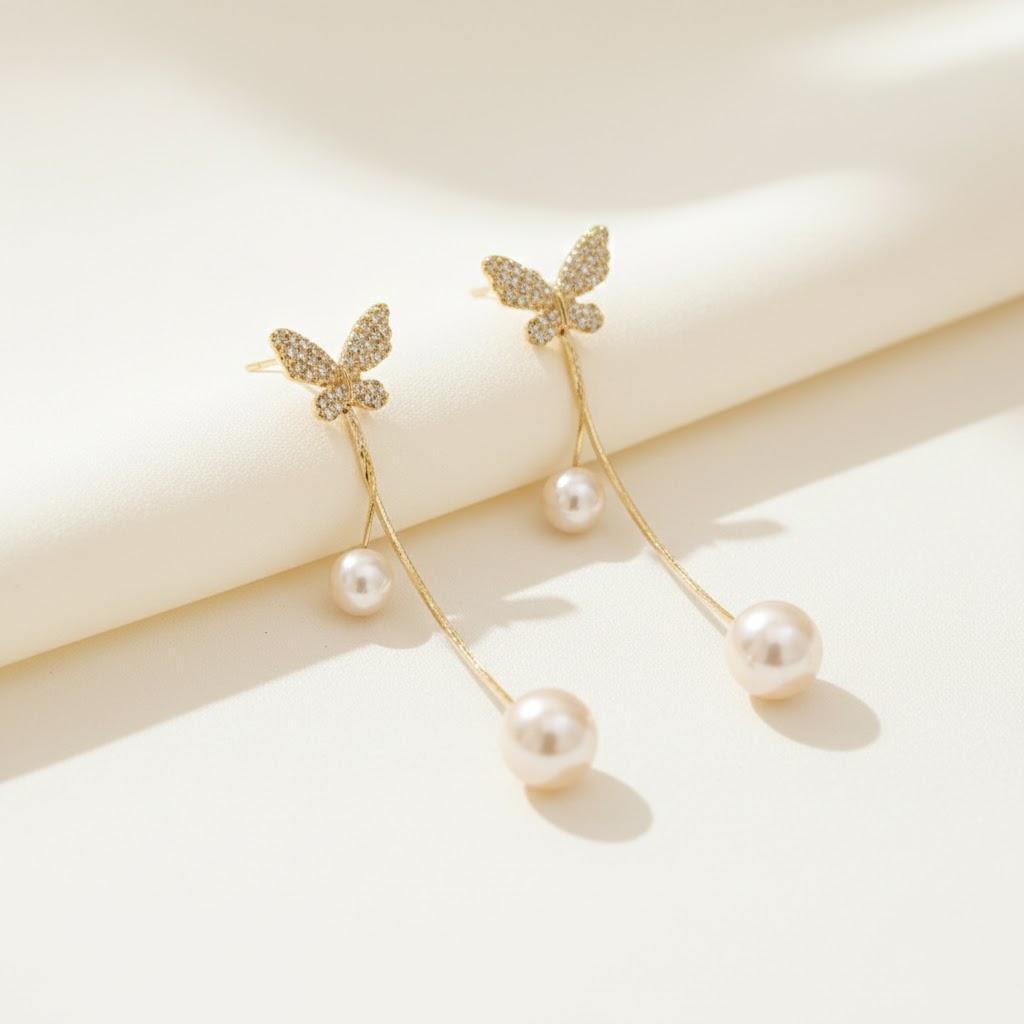 

Women Fashion Trendy Elegant Butterfly Dangle Earrings Sweet All Match Popular Jewelry Gift