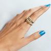 Fashion Gold And Silver Gold-Plated 4 Stackable One-Piece Thick Sparkling Zircon Rings For Women's Party Jewelry Rings