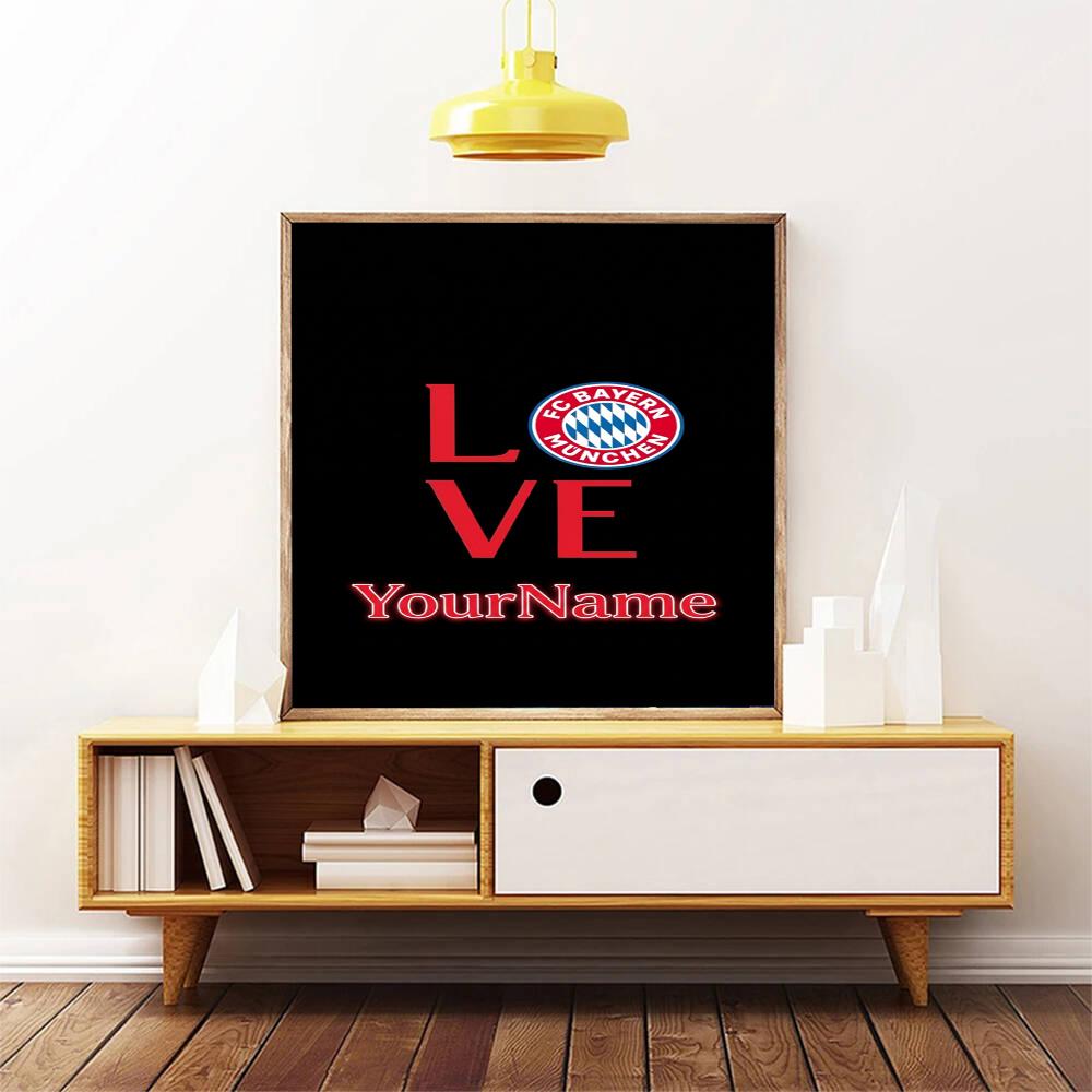 Bayern Munich Customize Your Name Diamond Painting Round Diamond Diy Frameless Holiday Artwork Suitable For Home Office Wall Decoration