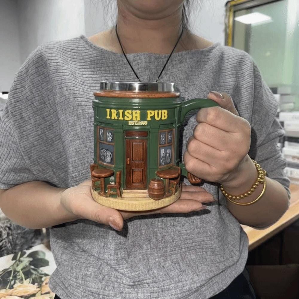 Stal nierdzewna Wkład Kubek Pubowy 300 ML Filiżanka do Kawy Idealna Dekoracja Kubek z Żywicy 3D Biurko