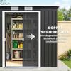 7 x 4 ft Gegalvaniseerd Stalen Tuinhuisje, met Fundament Kit - Donkergrijs