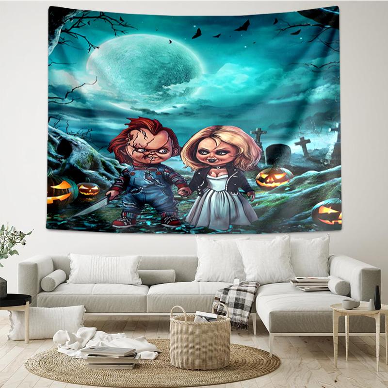 Chucky's Halloween Horror Tapestry Hanging for Bedroom,Livingroom, Playroom,Decor Art Room Wall Tapestry Holiday and Birthday Gifts