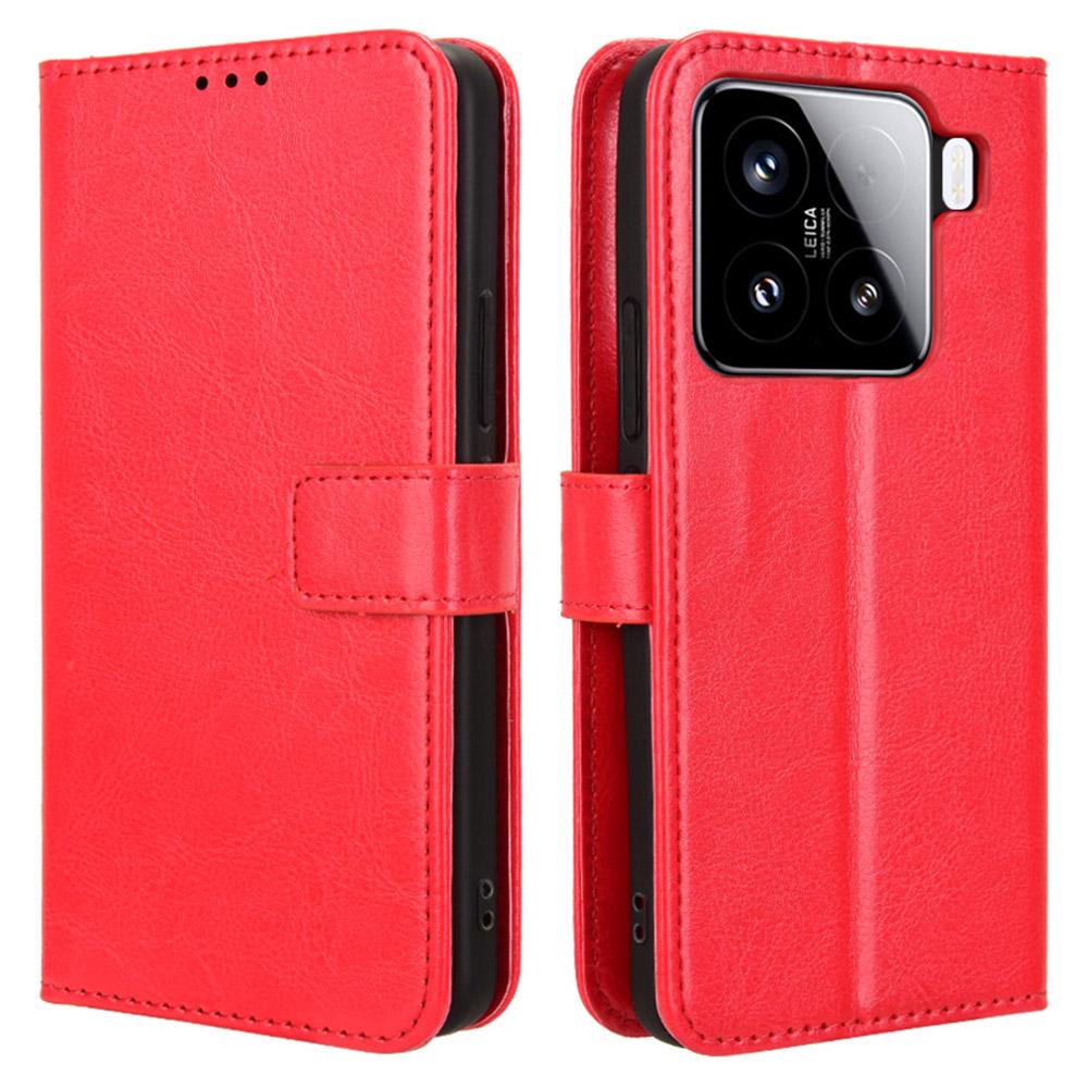 Für Xiaomi 15 Pro Hülle Crazy Horse Textur PU Leder Handy Brieftaschenhülle