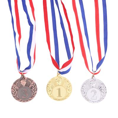 1Pc 5Cm Gold Silver Bronze Metal Award Medals Winner Medals With Neck Ribbon Competition Medals Students Rewards Sports Medals