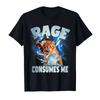 Rage Consumes Me  Absurd Cat Meme Tshirt For Unisex Women Cotton T Shirts Short Sleeve Tops
