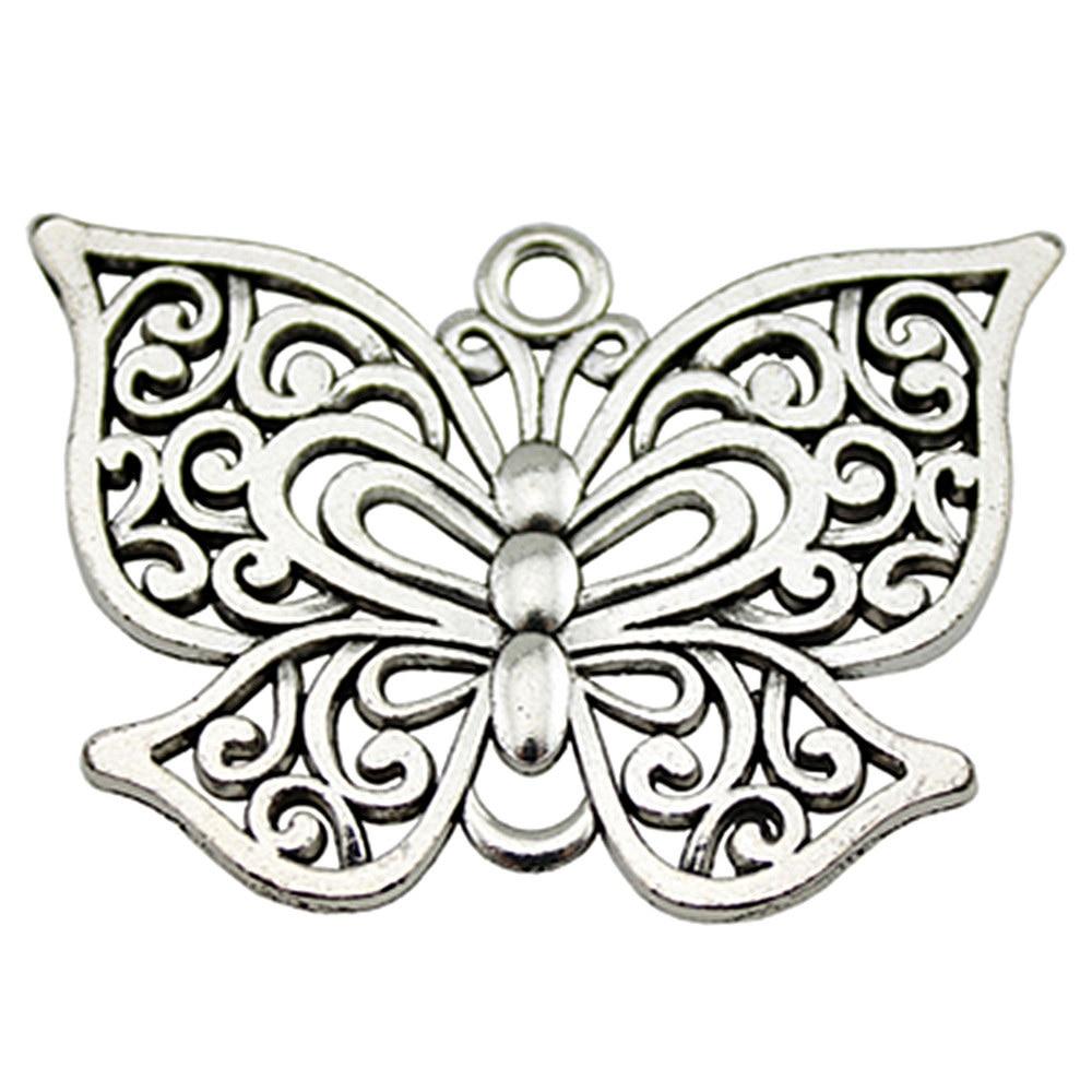 

1шт подвески-бабочки античное серебро цвет цинковый сплав 35х50мм